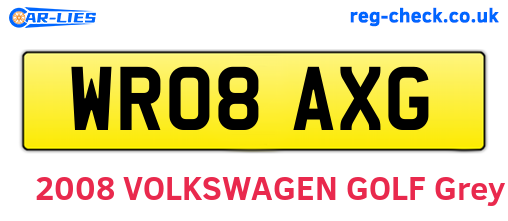 WR08AXG are the vehicle registration plates.
