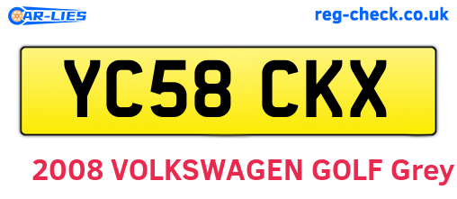 YC58CKX are the vehicle registration plates.