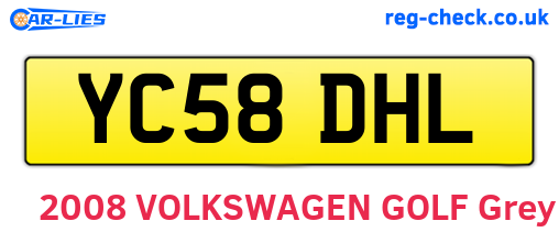 YC58DHL are the vehicle registration plates.
