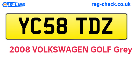YC58TDZ are the vehicle registration plates.