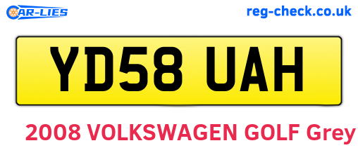 YD58UAH are the vehicle registration plates.