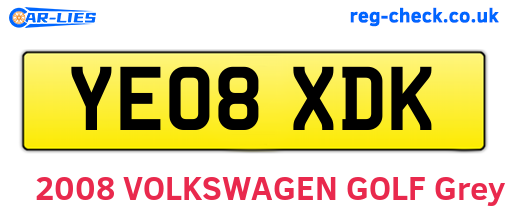YE08XDK are the vehicle registration plates.