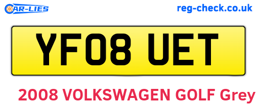 YF08UET are the vehicle registration plates.