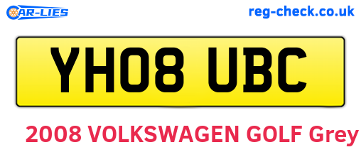 YH08UBC are the vehicle registration plates.