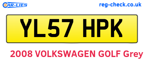 YL57HPK are the vehicle registration plates.