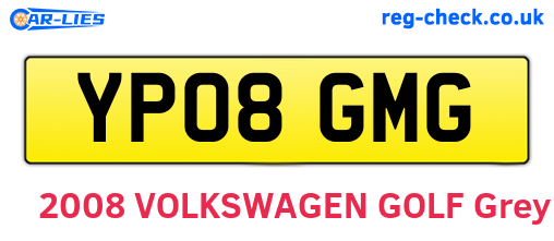 YP08GMG are the vehicle registration plates.