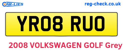 YR08RUO are the vehicle registration plates.