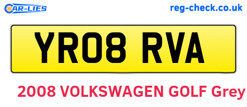 YR08RVA are the vehicle registration plates.