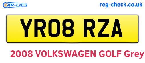 YR08RZA are the vehicle registration plates.