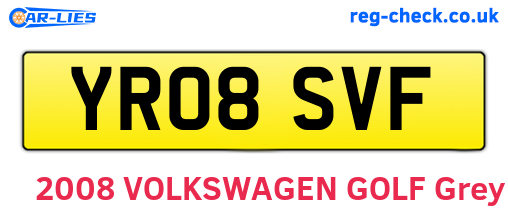 YR08SVF are the vehicle registration plates.