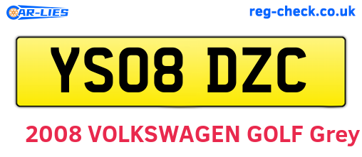 YS08DZC are the vehicle registration plates.