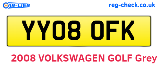 YY08OFK are the vehicle registration plates.