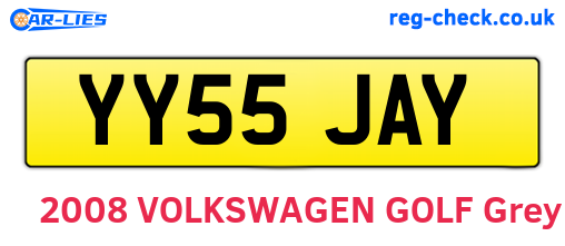YY55JAY are the vehicle registration plates.