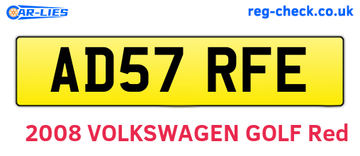 AD57RFE are the vehicle registration plates.