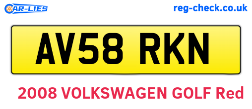 AV58RKN are the vehicle registration plates.