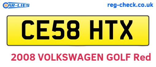 CE58HTX are the vehicle registration plates.