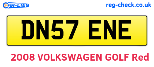 DN57ENE are the vehicle registration plates.