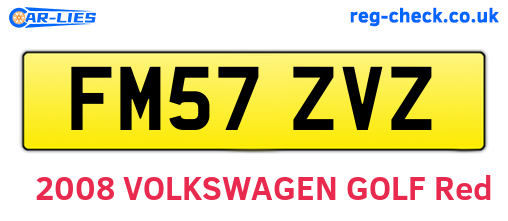 FM57ZVZ are the vehicle registration plates.