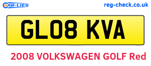 GL08KVA are the vehicle registration plates.