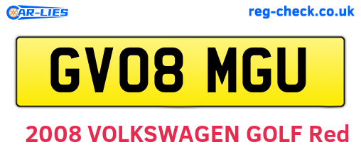 GV08MGU are the vehicle registration plates.