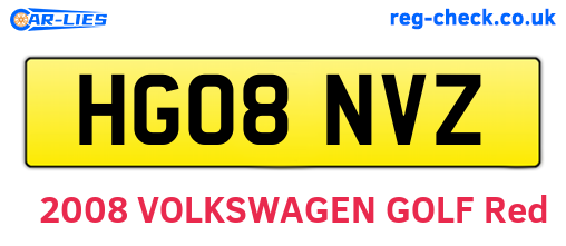 HG08NVZ are the vehicle registration plates.