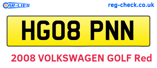 HG08PNN are the vehicle registration plates.