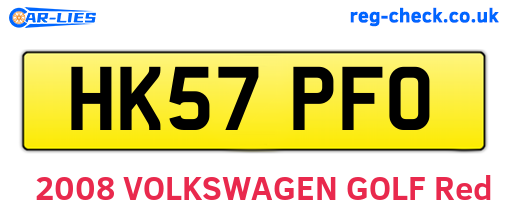 HK57PFO are the vehicle registration plates.