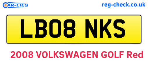 LB08NKS are the vehicle registration plates.