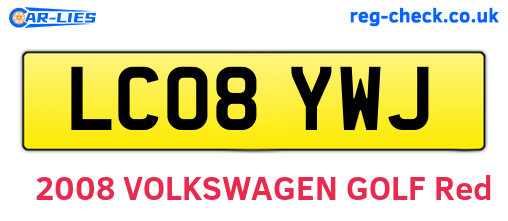 LC08YWJ are the vehicle registration plates.