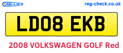 LD08EKB are the vehicle registration plates.