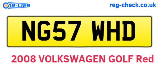 NG57WHD are the vehicle registration plates.