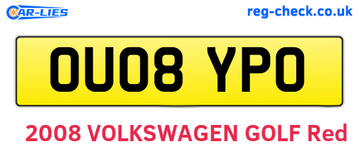 OU08YPO are the vehicle registration plates.