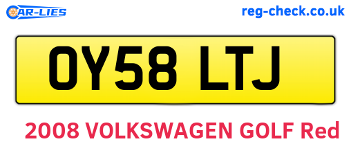 OY58LTJ are the vehicle registration plates.
