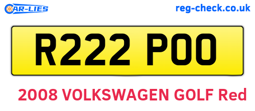 R222POO are the vehicle registration plates.
