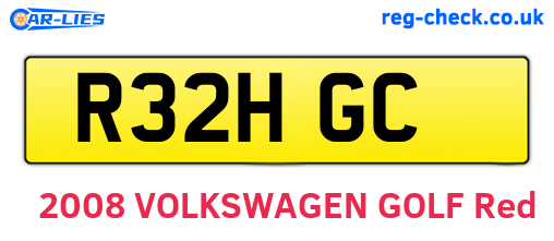 R32HGC are the vehicle registration plates.