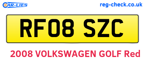 RF08SZC are the vehicle registration plates.