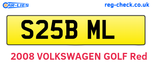 S25BML are the vehicle registration plates.