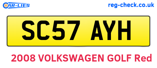 SC57AYH are the vehicle registration plates.