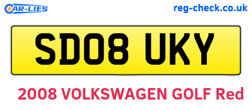 SD08UKY are the vehicle registration plates.
