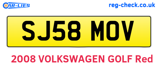 SJ58MOV are the vehicle registration plates.