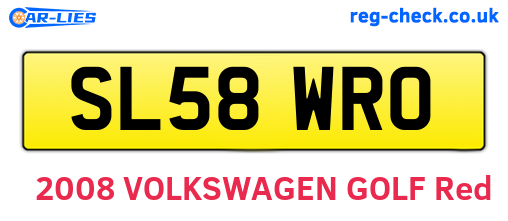 SL58WRO are the vehicle registration plates.