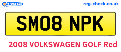 SM08NPK are the vehicle registration plates.