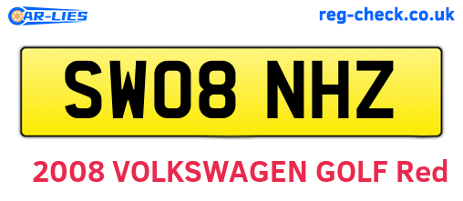 SW08NHZ are the vehicle registration plates.