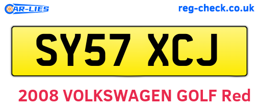 SY57XCJ are the vehicle registration plates.