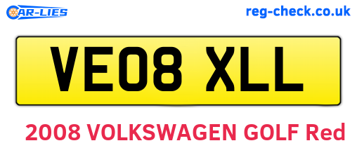 VE08XLL are the vehicle registration plates.