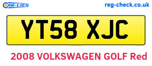 YT58XJC are the vehicle registration plates.
