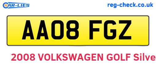 AA08FGZ are the vehicle registration plates.