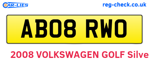 AB08RWO are the vehicle registration plates.