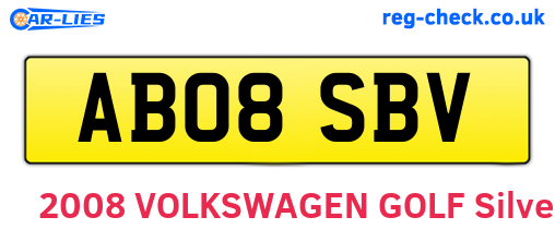 AB08SBV are the vehicle registration plates.