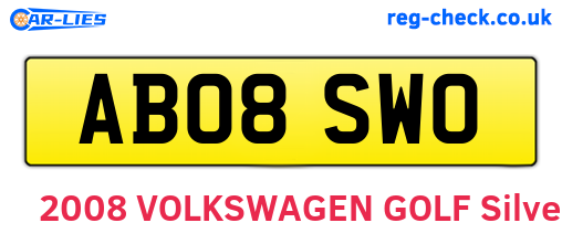 AB08SWO are the vehicle registration plates.